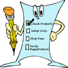 A checklist listing: Check Property, Setup Corp., Shop Fees, Verify Registration