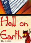 A computer screen with a devil and the phrase "Hell on Earth" in front