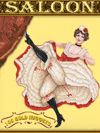 A wild west woman dances at the 100 Gold Nuggets Saloon 